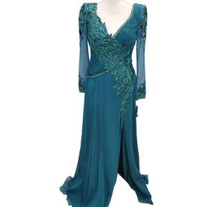 Claire's Collection Ball Pageant Gown Beaded Crystal Embellished Sz 10